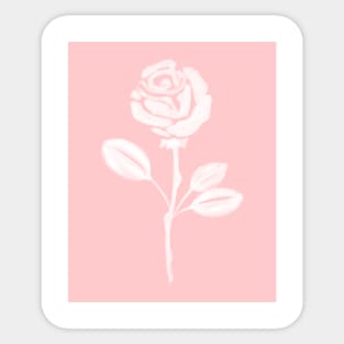 White Rose Watercolor Art Sticker